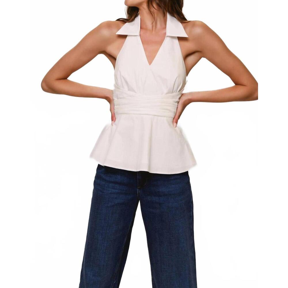 NEW HUTCH colbie halter top in wht